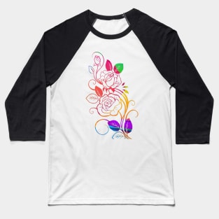 Flowers Art Baseball T-Shirt